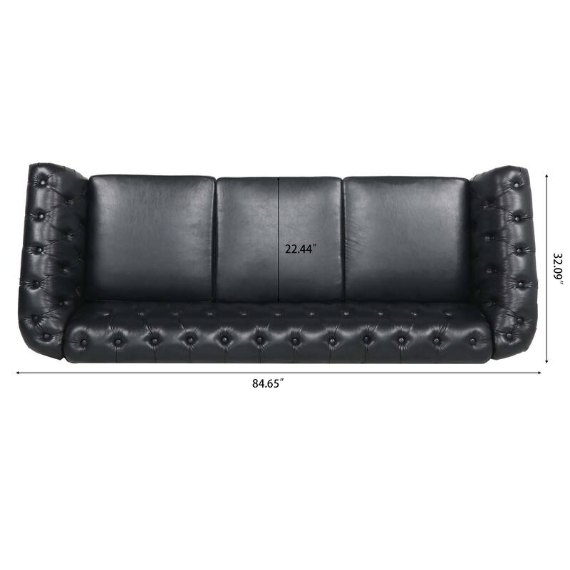 Modern PU Leather Couch with Sturdy Birch Legs and Comfortable Foam Seating