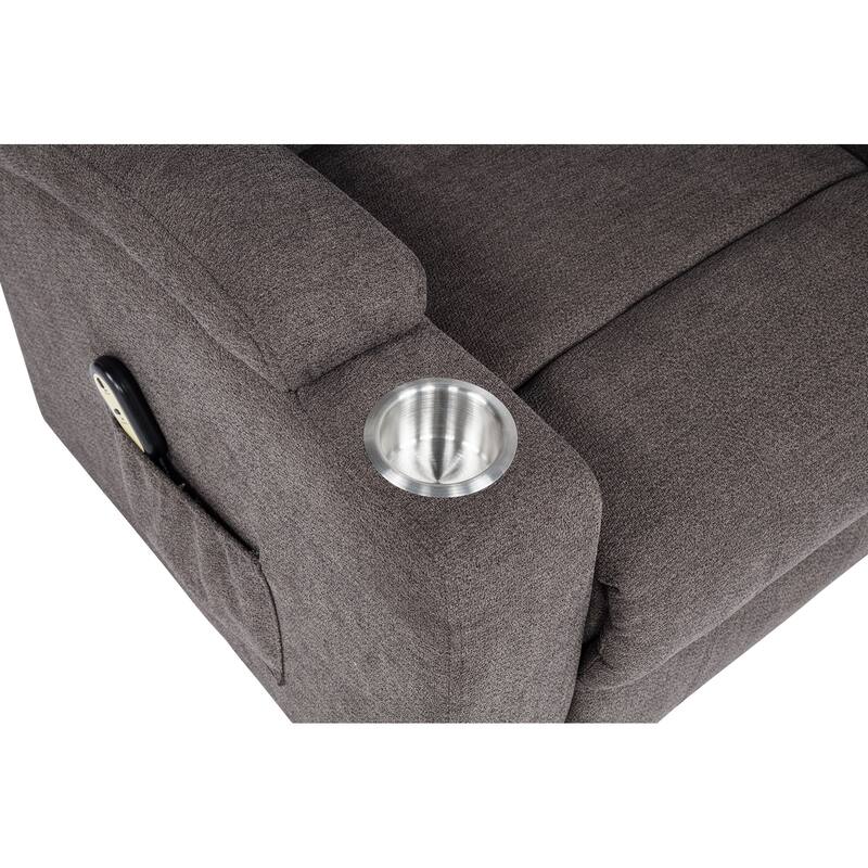 Louie Chenille Upholstered Power Lift Massage Chair