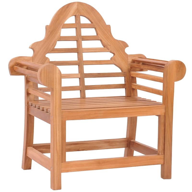 Chic Teak Lutyens Teak Wood Indoor/ Outdoor Dining Arm Chair