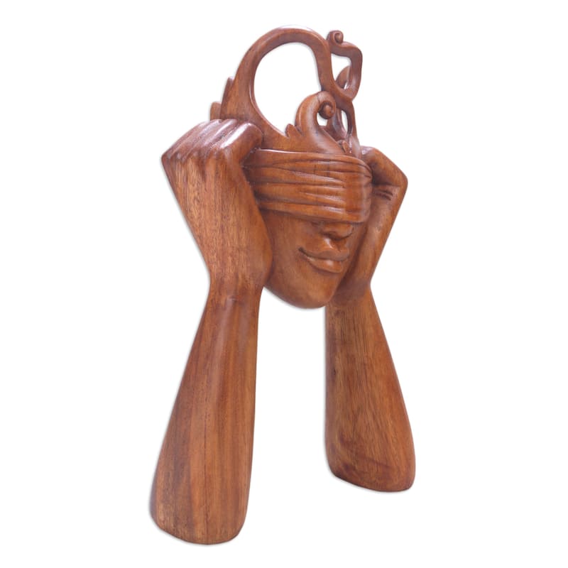 Novica Handmade Surprising You Wood Statuette