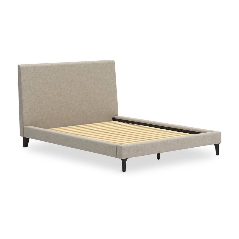Signature Design by Ashley Cielden Soft Gray Queen Upholstered Bed with Roll Slats