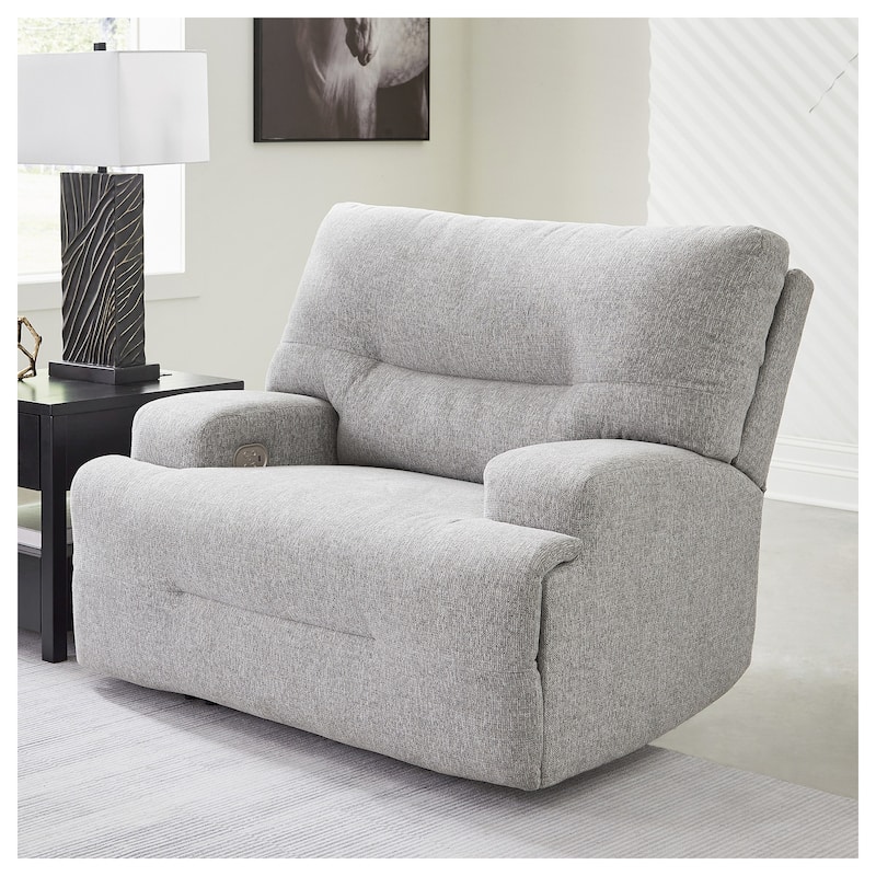 Signature Design by Ashley Acklen Place Wide Seat Power Recliner - Gray