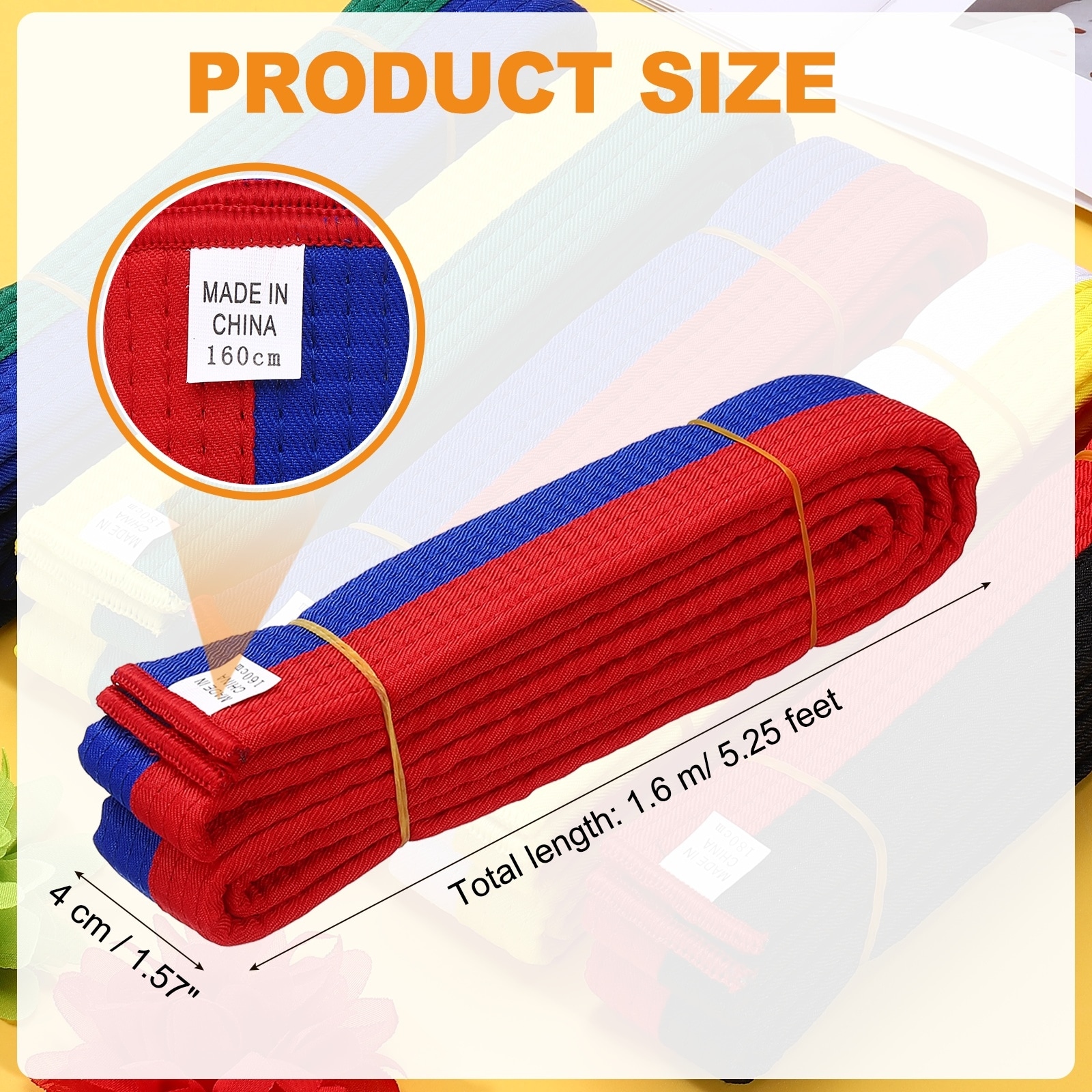 Karate Belt Martial Arts Ranking Belts Solid Cotton Double-Layered Core Long Soft Uniform Training Equipment