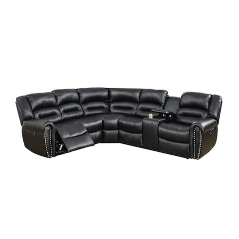 Bonded Leather Power Motion Sectional With USB Charger