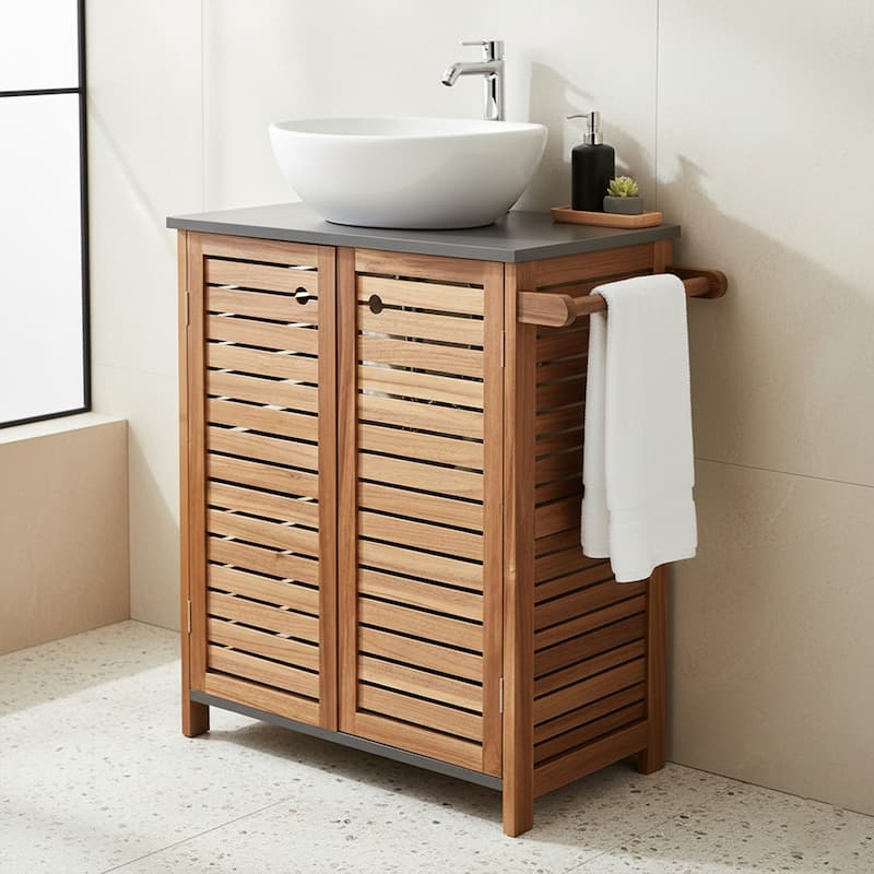 Under Sink Cabinet with U-Shaped Cut-Out with Towel Holder - 27"L x 12"W x 27 5/8"H
