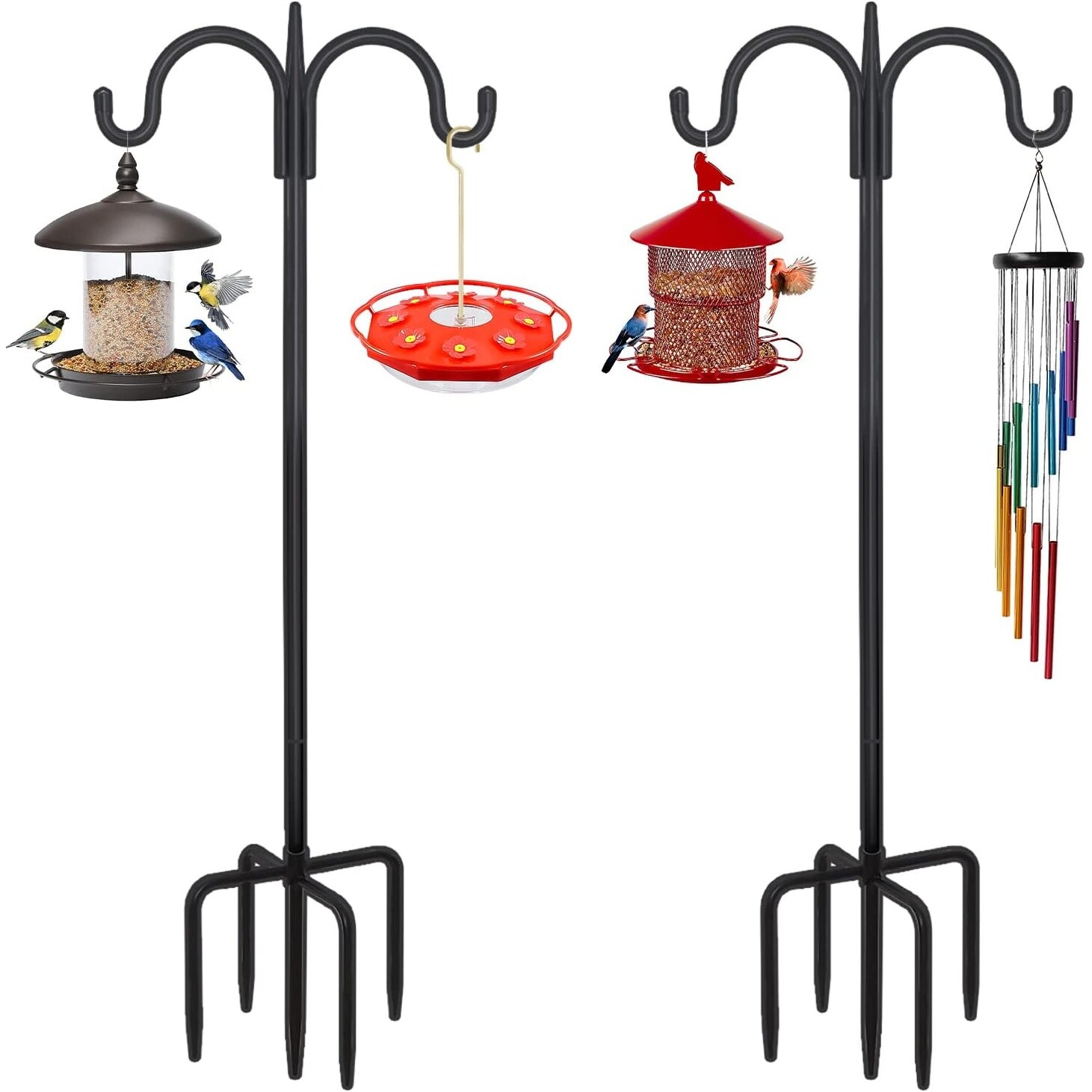 Garden bird feeder stands top