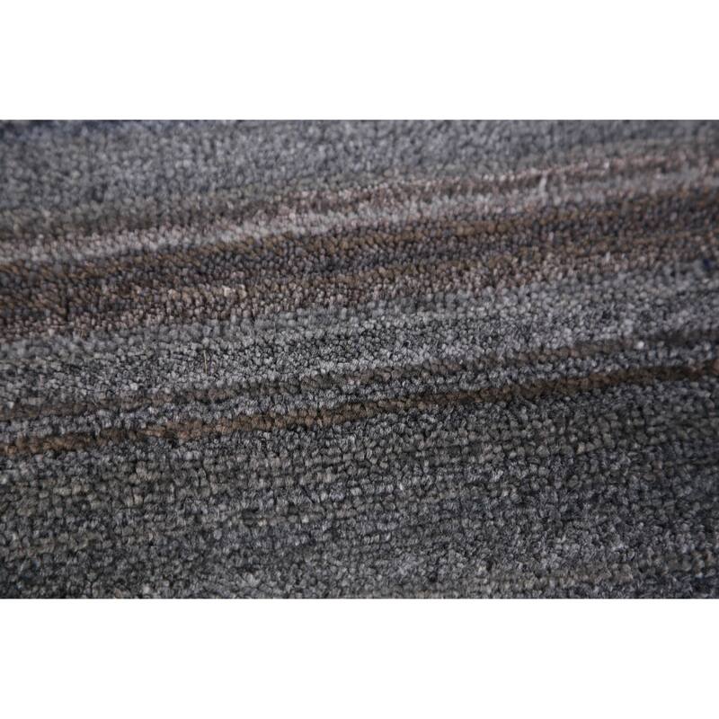 Hand Knotted Oriental 100% Wool Carpet Tribal Tribal Greys & Charcoal Gabbeh Area Rug - 8' 2'' X 8' 3''