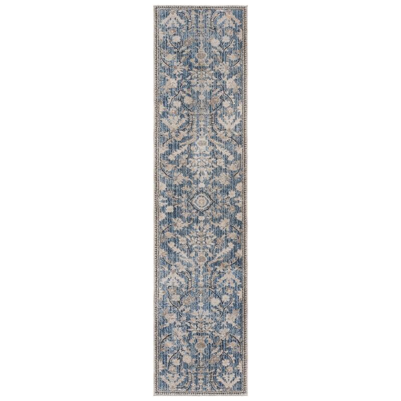 SAFAVIEH Grove Mall Floral Rug - 2'2" x 8' Runner - Blue/Ivory