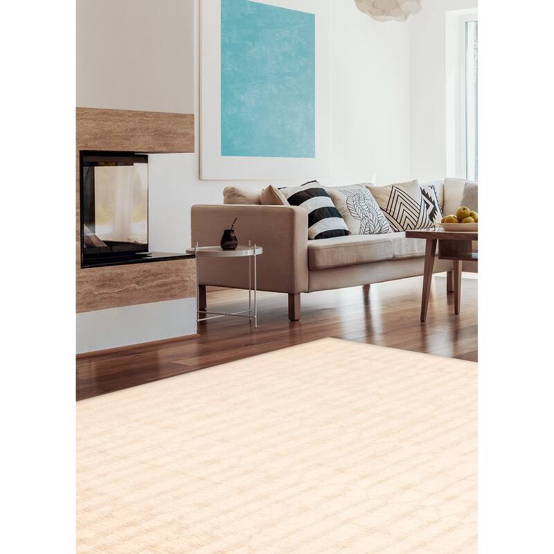 ECARPETGALLERY Hand-knotted Tangier Cream Wool Rug - 8'5 x 9'10