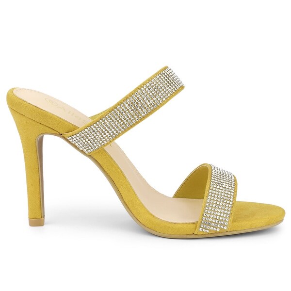 rhinestone mule heel