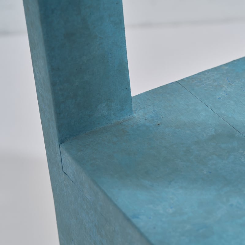 Modern Classic Blue/Grey Square Wooden Light End Table, Side Table