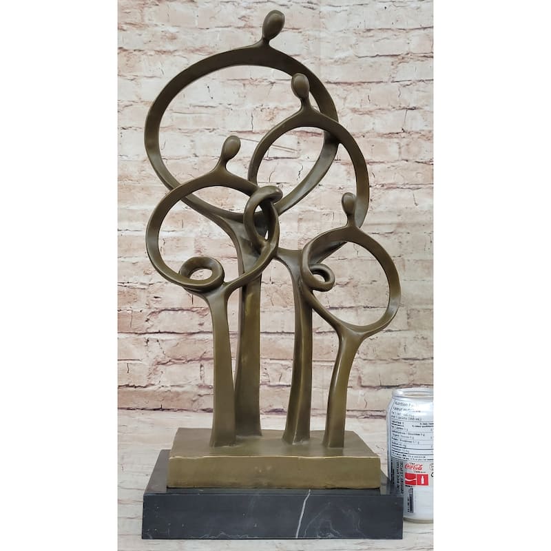 Mid Century Abstract Modern Family Genuine Solid Bronze By Braxton Sculpture