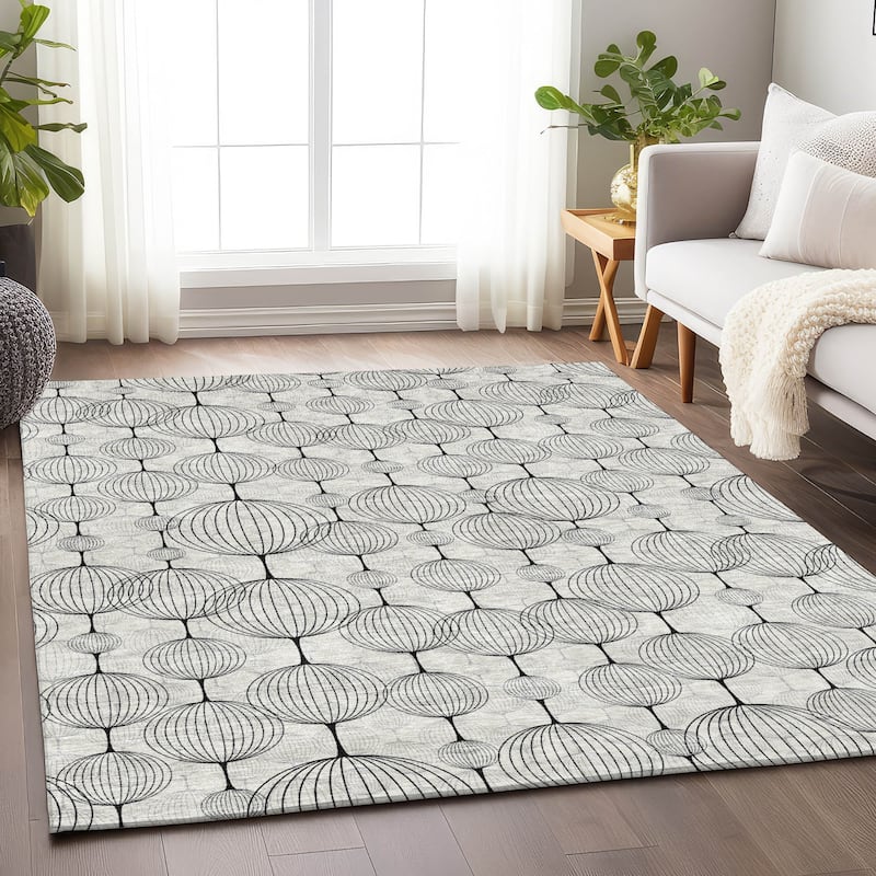 Premium Washable Super Soft Modern Chic Stripe Mayfield Rug - Graphite - 9' x 12' - Rectangle
