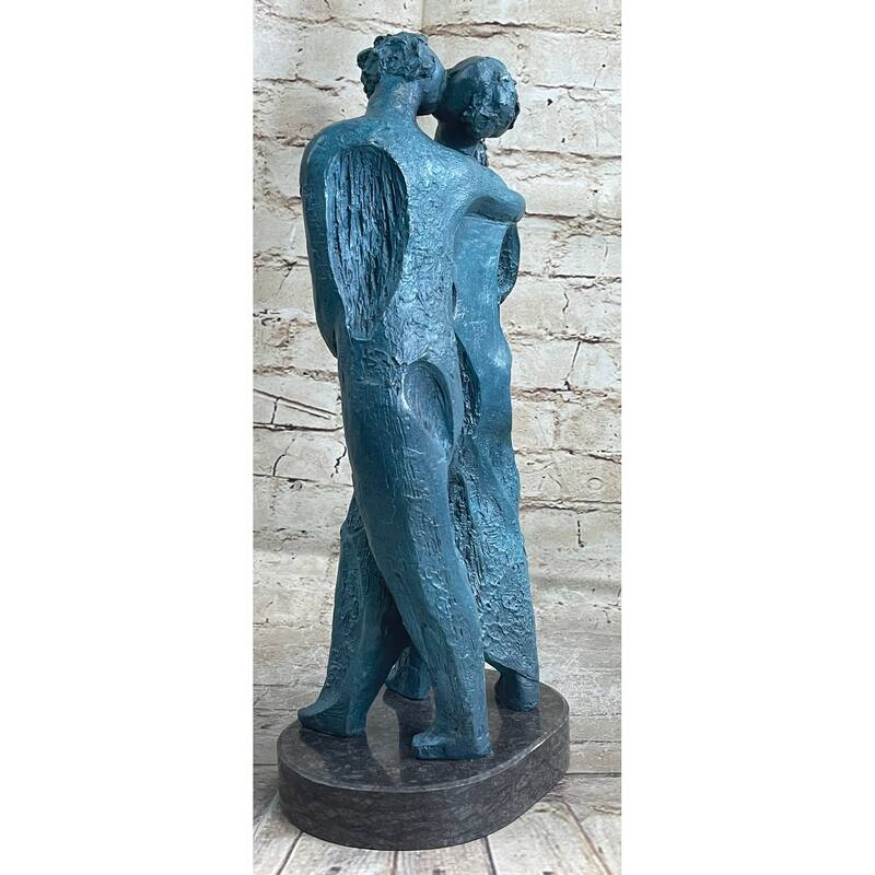 Salvador Dali Hommage - Bronze Sculpture - The Family- 100 Percent Bronze Statue Green