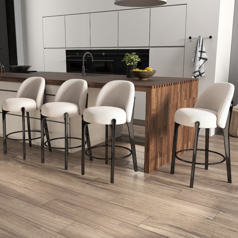 set of 4 Upholstered Counter Height Bar Stools