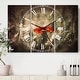 preview thumbnail 1 of 4, Designart 'Sigle Red Poppies' Cottage 3 Panels Large Wall CLock - 36 in. wide x 28 in. high - 3 panels