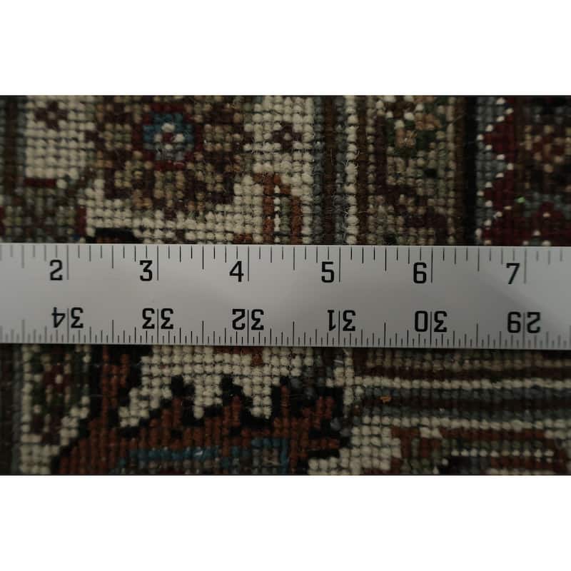 Hand Knotted Oriental 100% Wool Carpet Traditional Floral Navy Blue & Blues Tabriz-Mahi Area Rug - 5' 9'' X 3' 9''