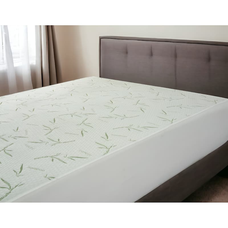 Queen Waterproof Rayon from Bamboo Deep Pocket Mattress Cover - White - White - Queen