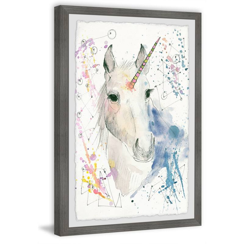 Fantasy Unicorn Framed Wall Art, Elegant Home Touch - Sophisticated Artwork for Refined Décor