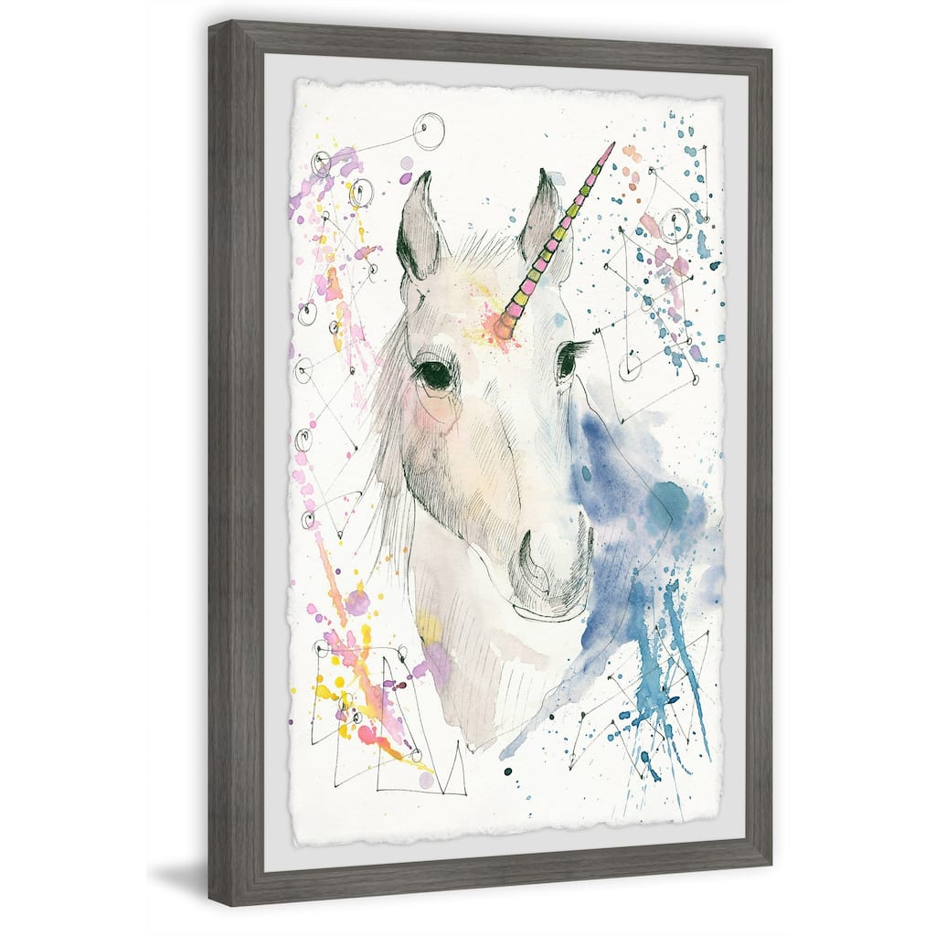 Fantasy Unicorn Framed Wall Art, Elegant Home Touch - Sophisticated Artwork for Refined Décor
