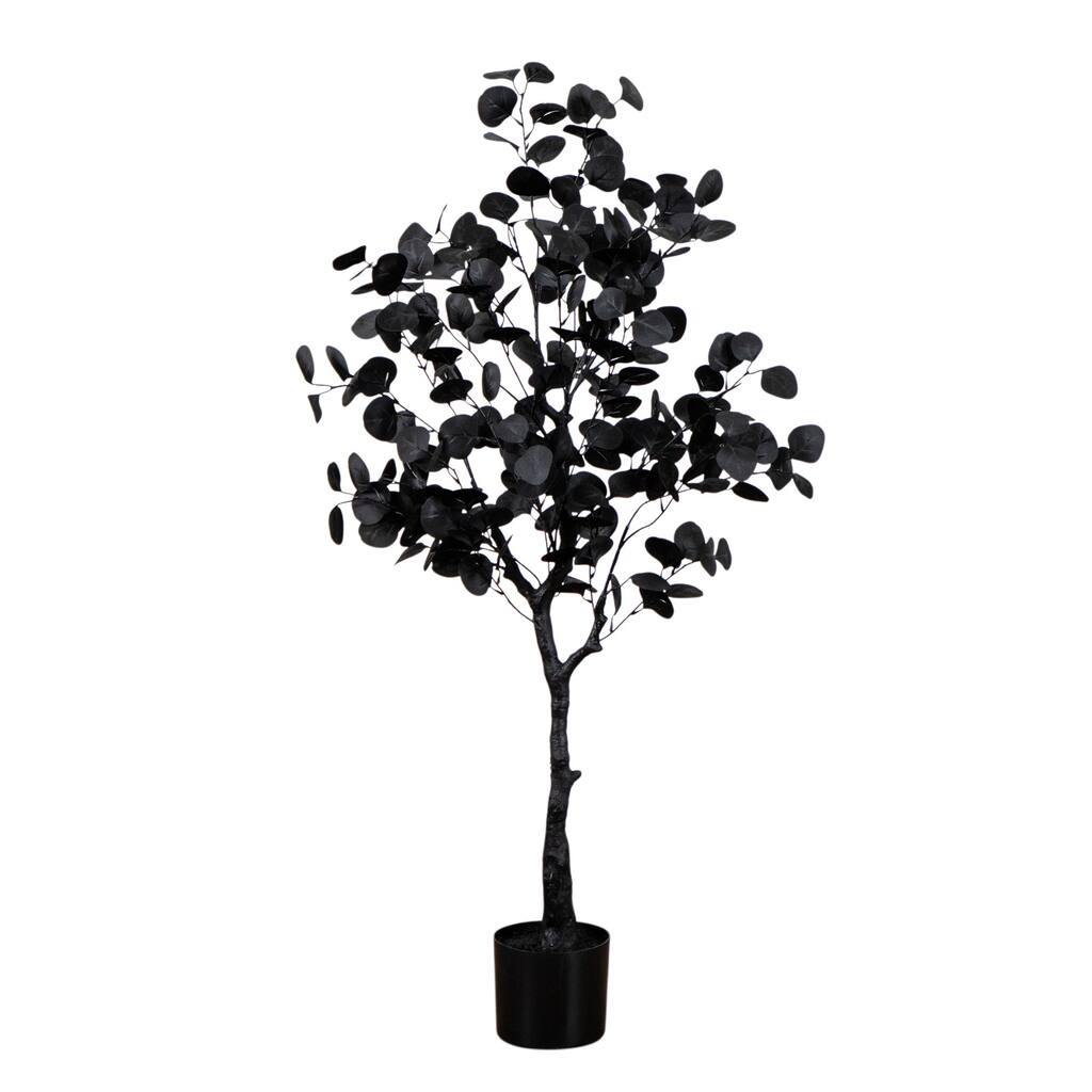 Eucalyptus Halloween Artificial Potted Tree - 4' - Unlit
