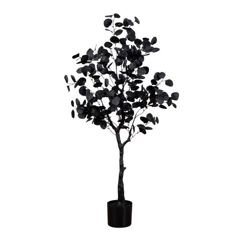 Eucalyptus Halloween Artificial Potted Tree - 4' - Unlit