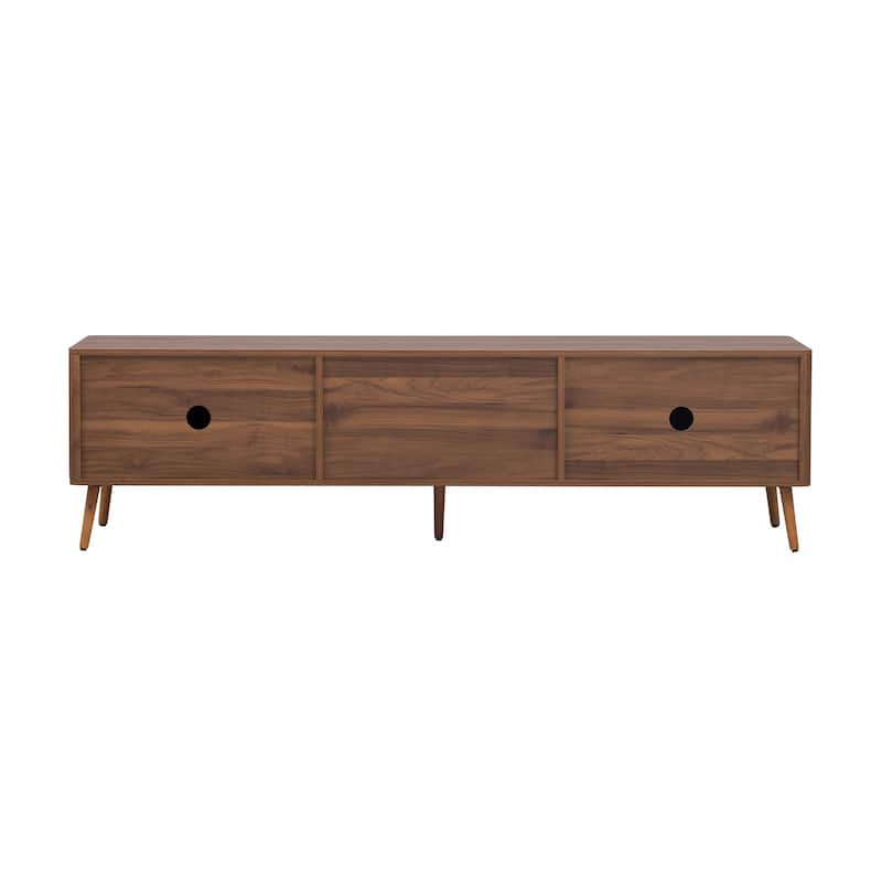 Solid Wood TV Stand Accent Media Console with 2 Drawers & 2 Cabinets