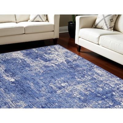 Power Loomed Distressed Abstract Modern Stain Resistant Area Rug - 138' X '100' X '0.39