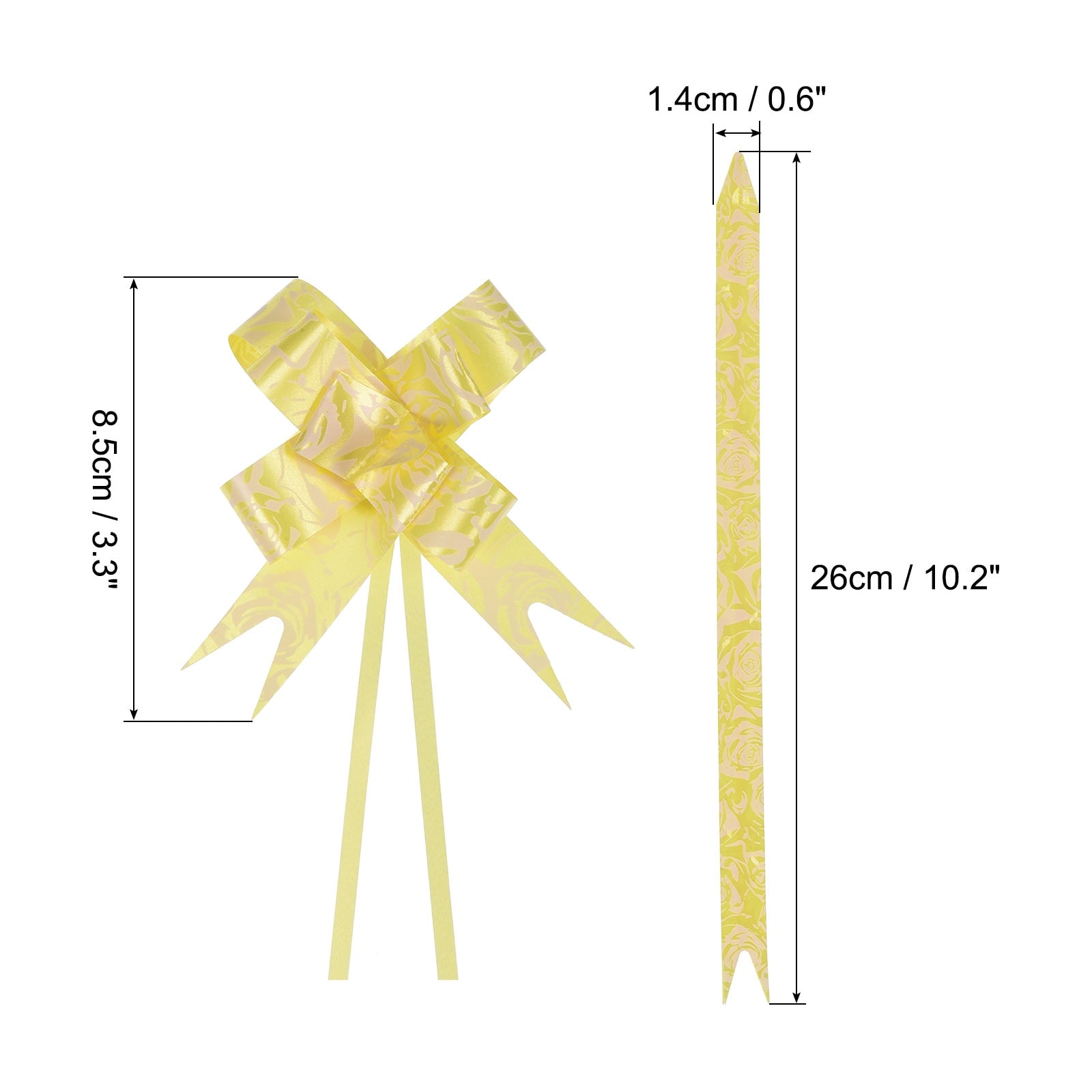 100Pcs 3.3inch Pull Bows Gift Wrapping Pull Bow Gold Thread Style