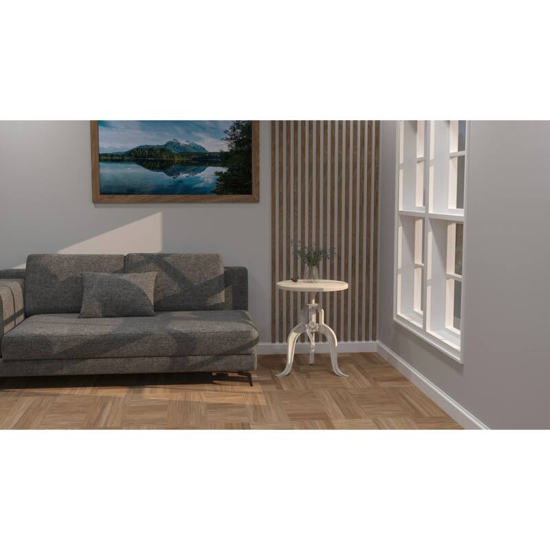 Rustic Style Adjustable Accent Table - 19" - White