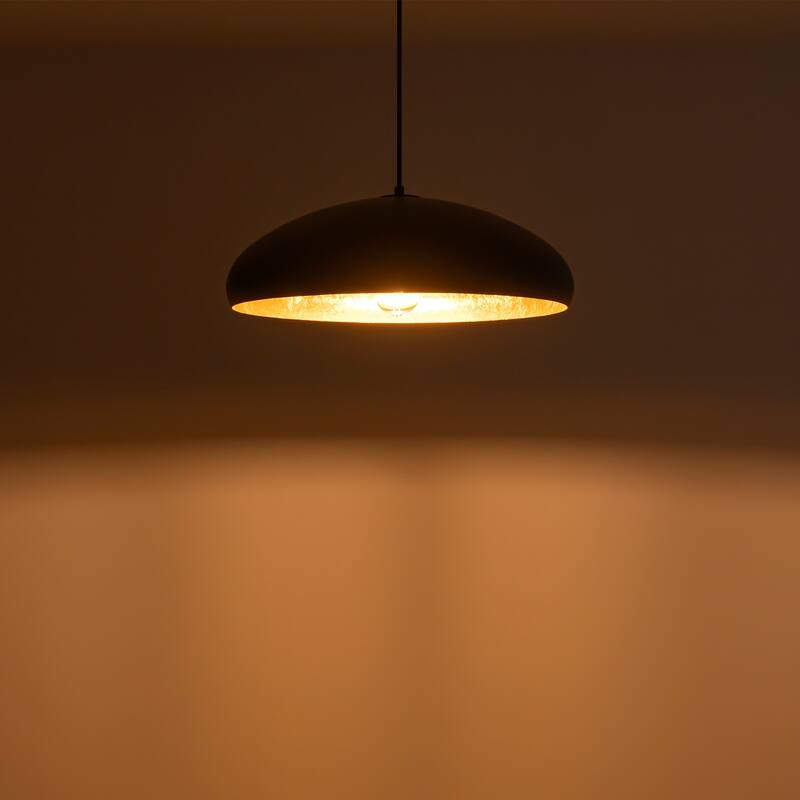 Industrial 1-Light Metal Dome Pendant Light for Kitchen Island, Dining Room