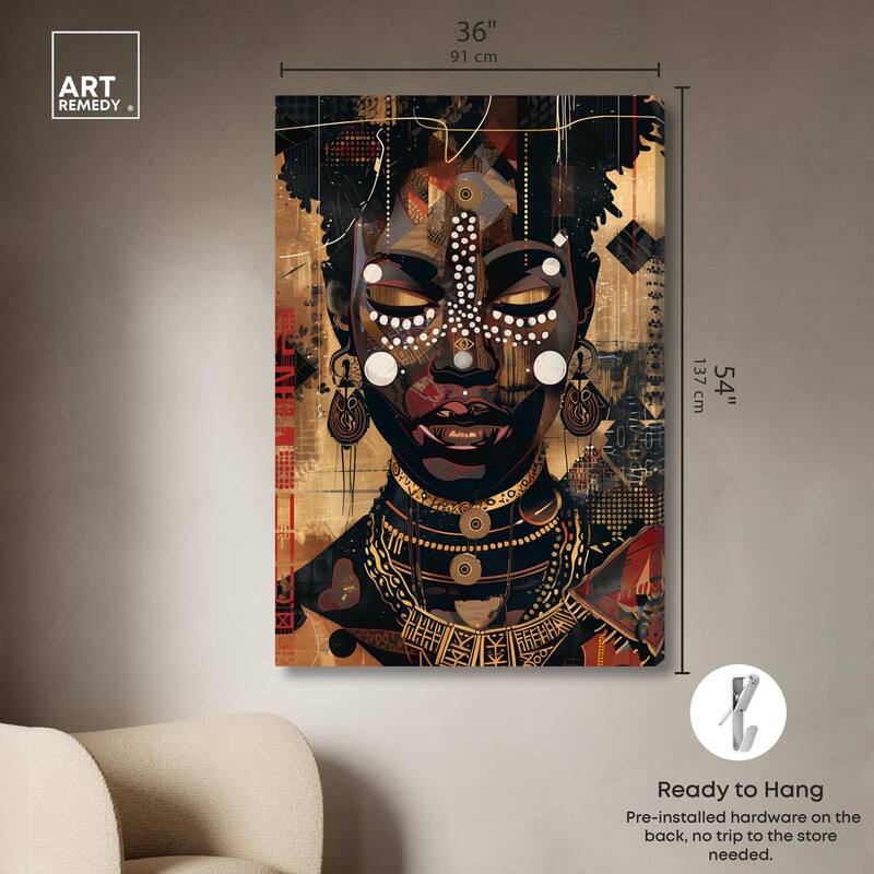 In Golden Accents Canvas by Art Remedy, Gallery Wrapped