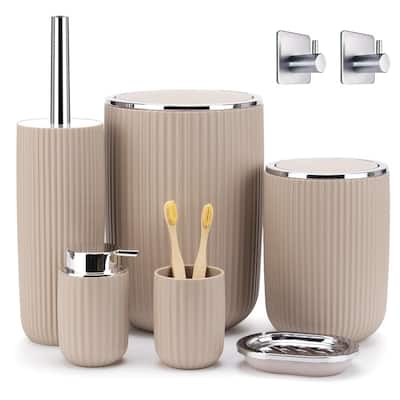 Bathroom Accessory Set 8 PC - 7 x 7 x 11