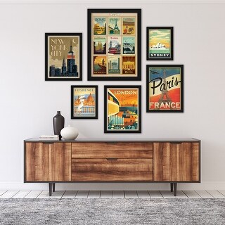 World Cities Anderson Design Group 6 Piece Framed Gallery Wall Art Set