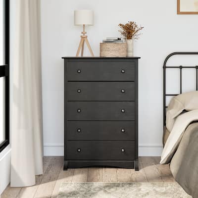 Copper Grove Periyar Washed Black 5-drawer Chest