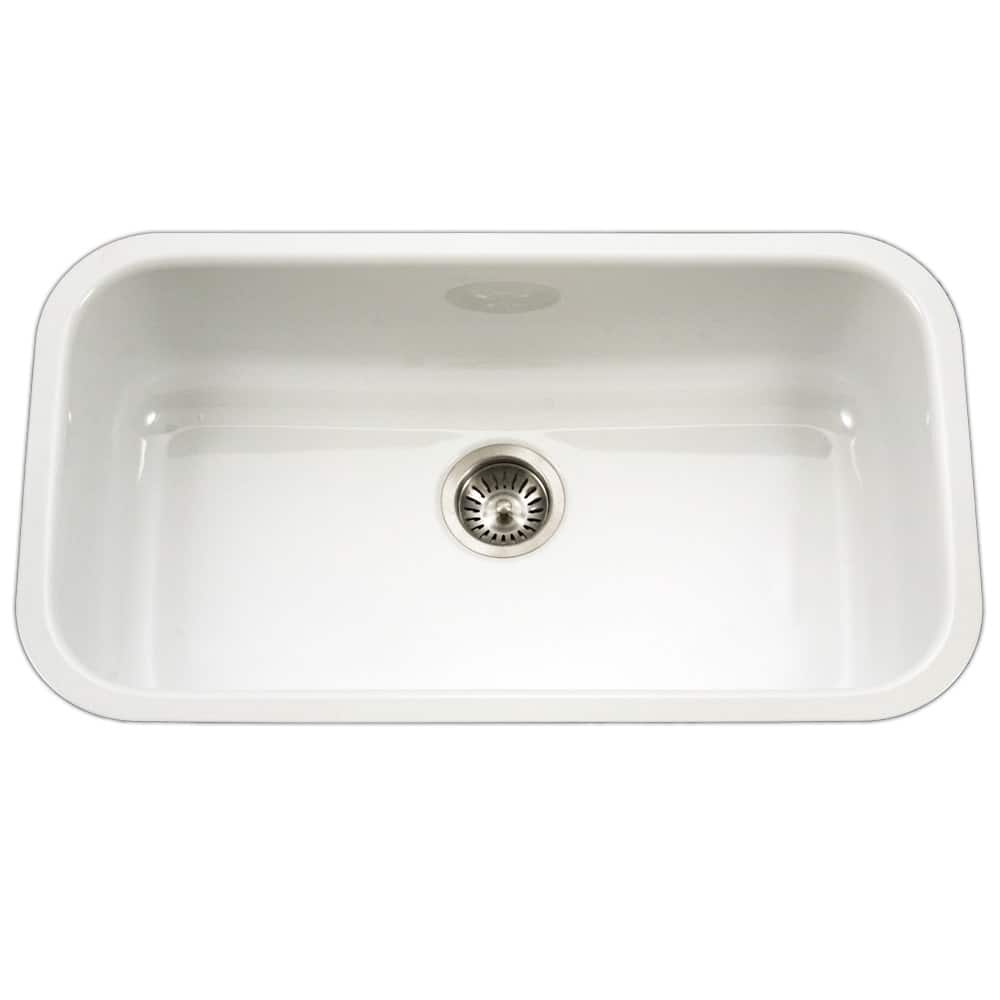 Houzer Porcela 30-9/10" Single Basin Undermount Porcelain Enameled