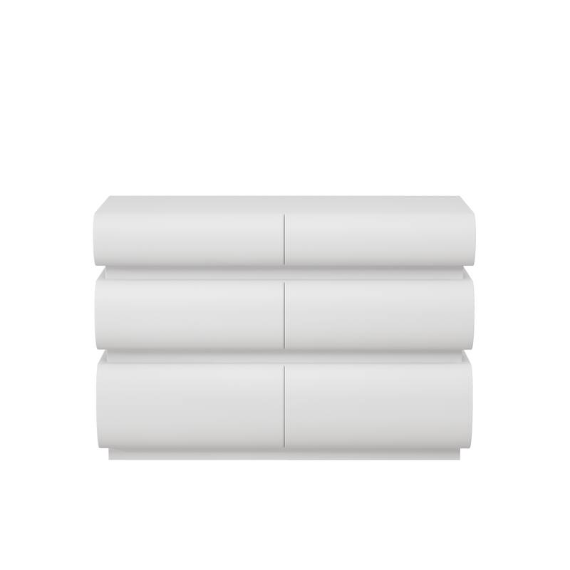 Pull-less Dresser with 6 Drawers, Modern 6 Chest of Drawers with Wide Storage for Bedroom Entryway