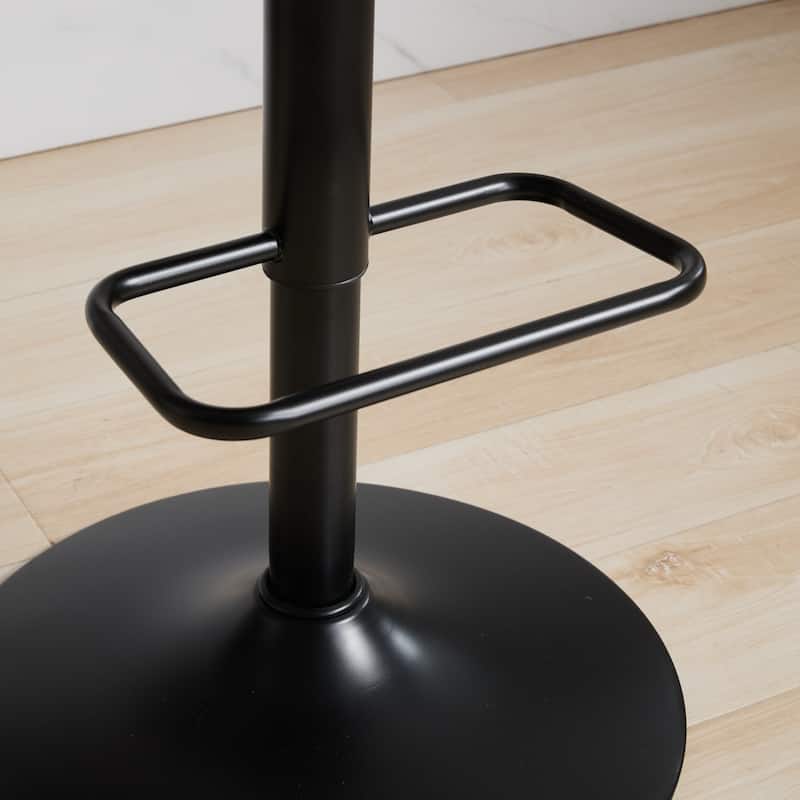 Modern Adjustable Counter Height Leather Upholstered 360°Swivel Bar Chairs for Kitchen Island/Dining Room/Cafe, Set of 2