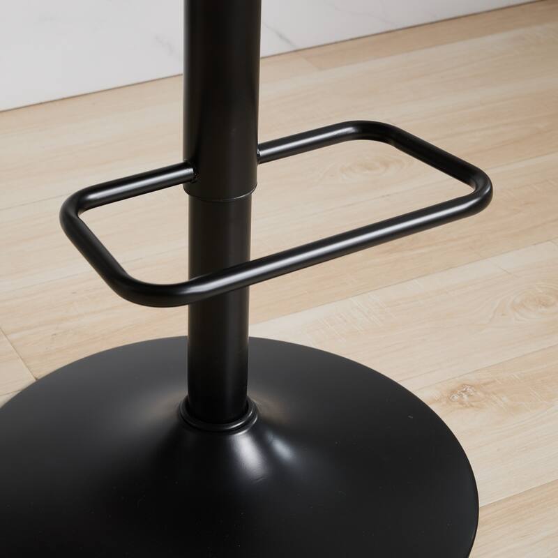 Mid Century 360°Swivel Bar Chairs Stool with Adjustable Height and Leather Seat for Kitchen Islands or Home Bars