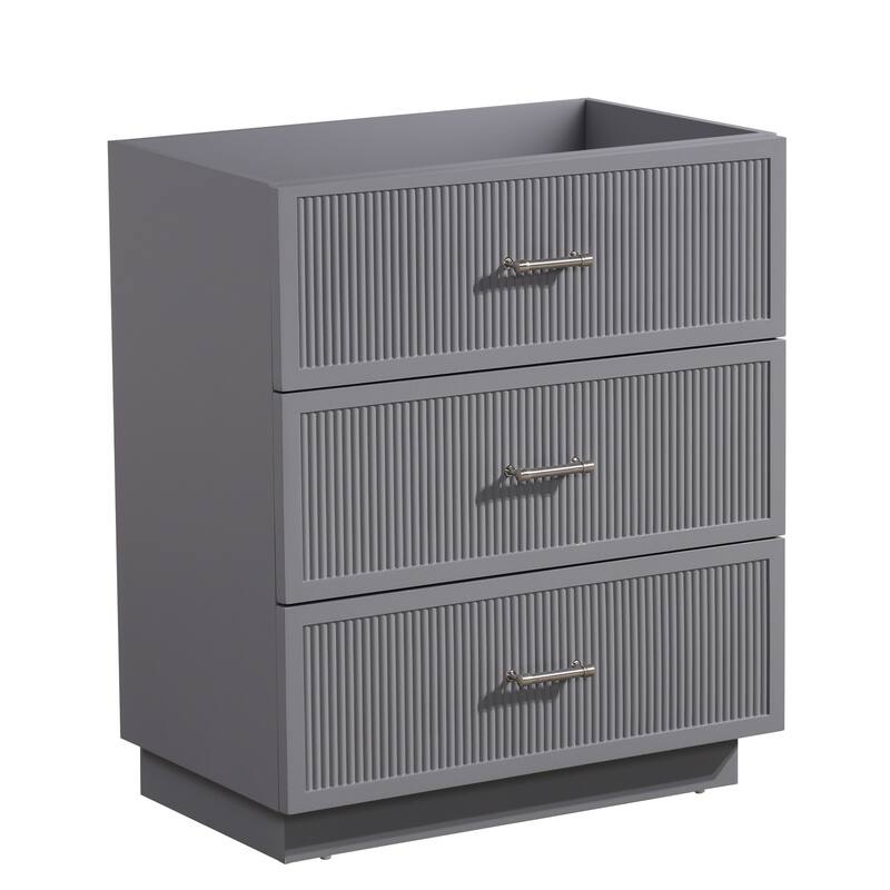 Modern Wall-Mounted Bathroom Sink Vanity, Durable MDF Board with Convenient Storage - 29in L - Grey