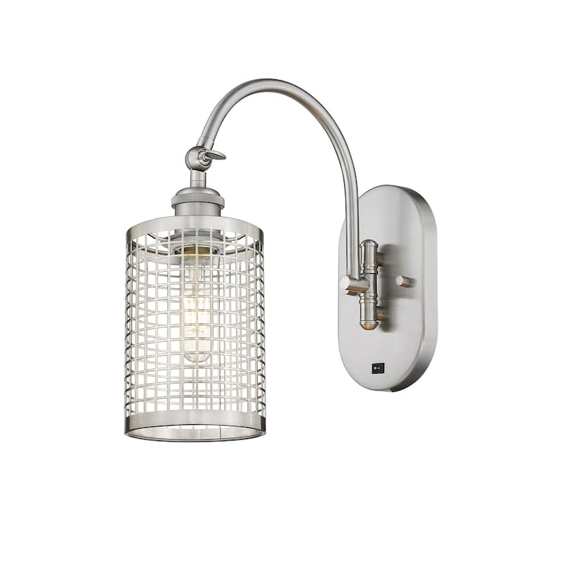 Innovations Lighting 518-1W-13-5 Nestbrook Sconce Nestbrook 13" Tall - Satin Nickel