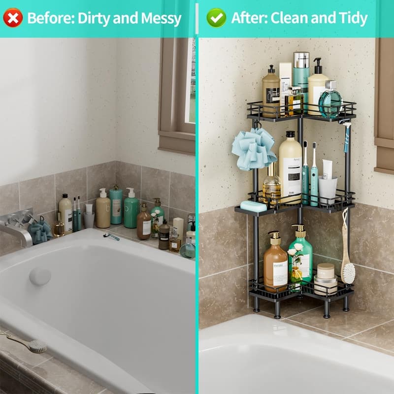 Corner Shower Caddy - 9.45"D x 4.72"W x 1.97"H