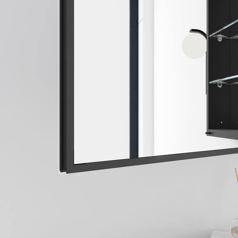 Rectangular Aluminum Medicine Cabinet with Mirror