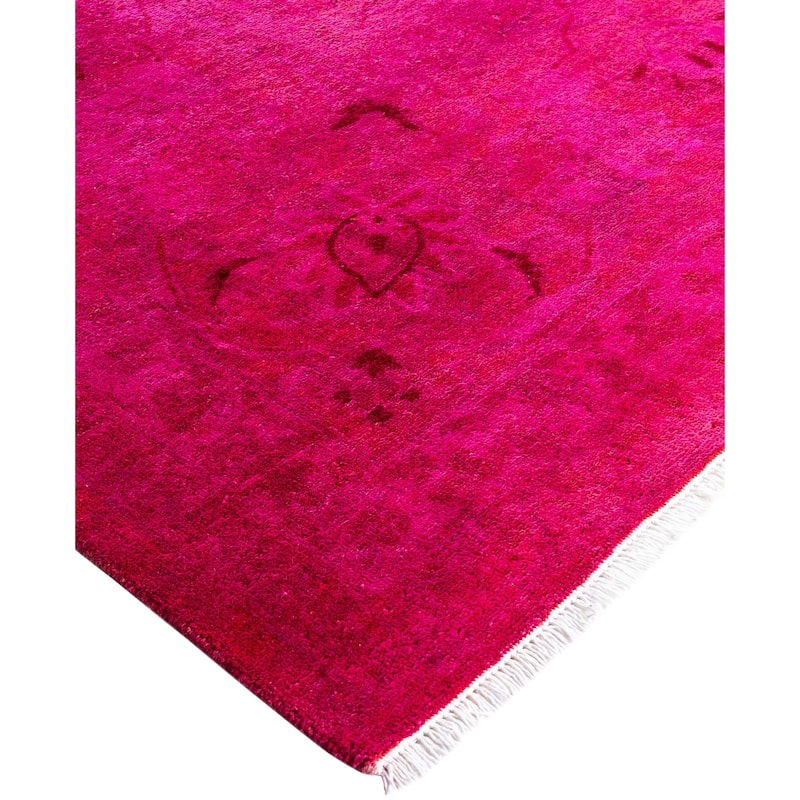 Overdyed One-of-a-Kind Hand-Knotted Area Rug - Pink - 9' 1" x 12' 1"