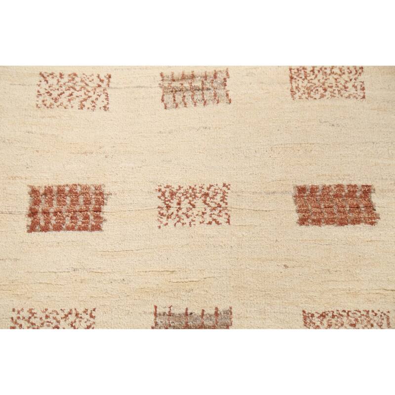 Wool Geometric Gabbeh Kashkoli Oriental Area Rug Hand-knotted Carpet - 3'5" x 5'3"