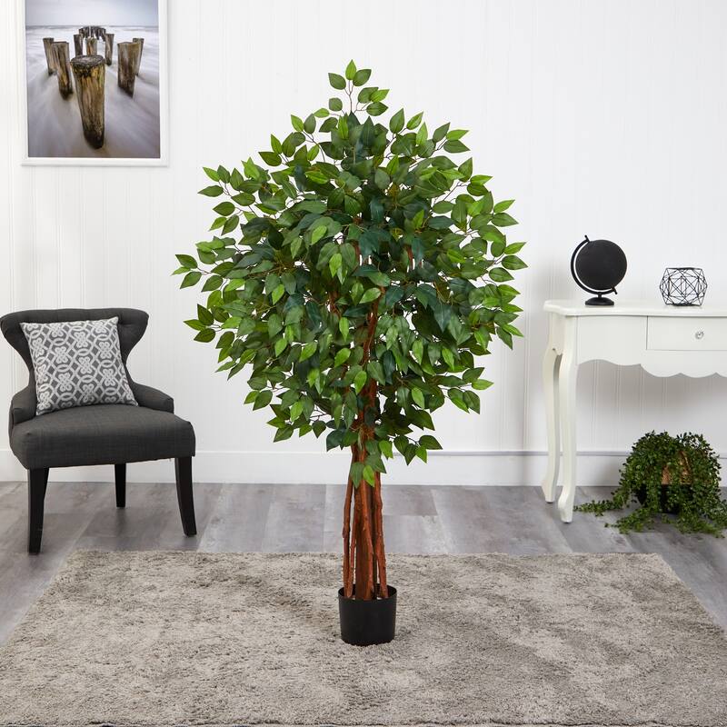 4.5ft Artificial Nordic Tree with Trunk - Deluxe Faux Evergreen Indoor Decor - Green - 61 Inches and Over