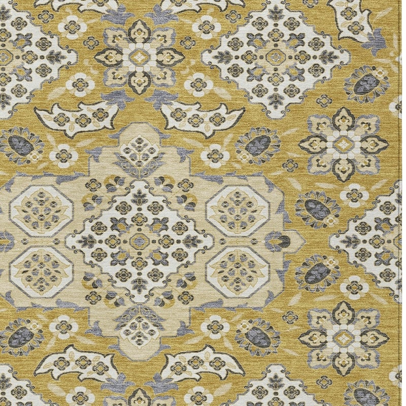 HomeRoots Medallion Traditional Rectangle Outdoor Rug