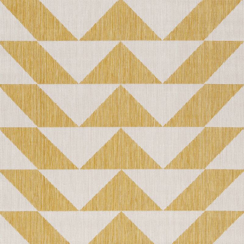 Hamley 5 x 7 Area Rug, Indoor Outdoor, Geometric Prints, Yellow, White - 5 x 7