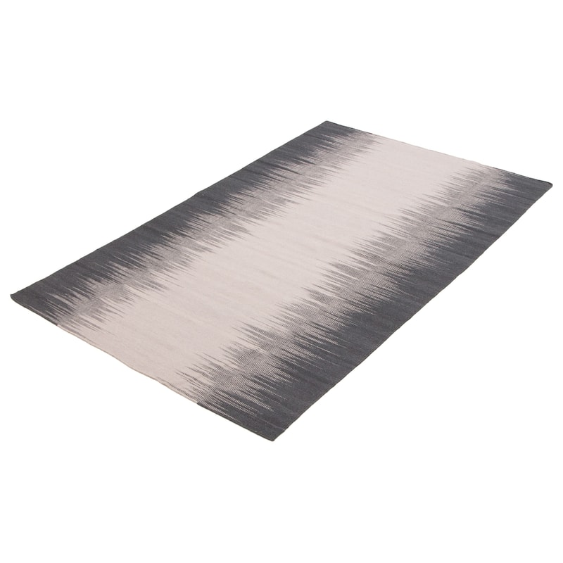 ECARPETGALLERY Flat-Weave Ankara FW Light Grey Wool Kilim - 4'11 x 7'10