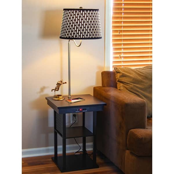 Brightech Madison Wireless Charger LED Table Lamp Classic Black. On